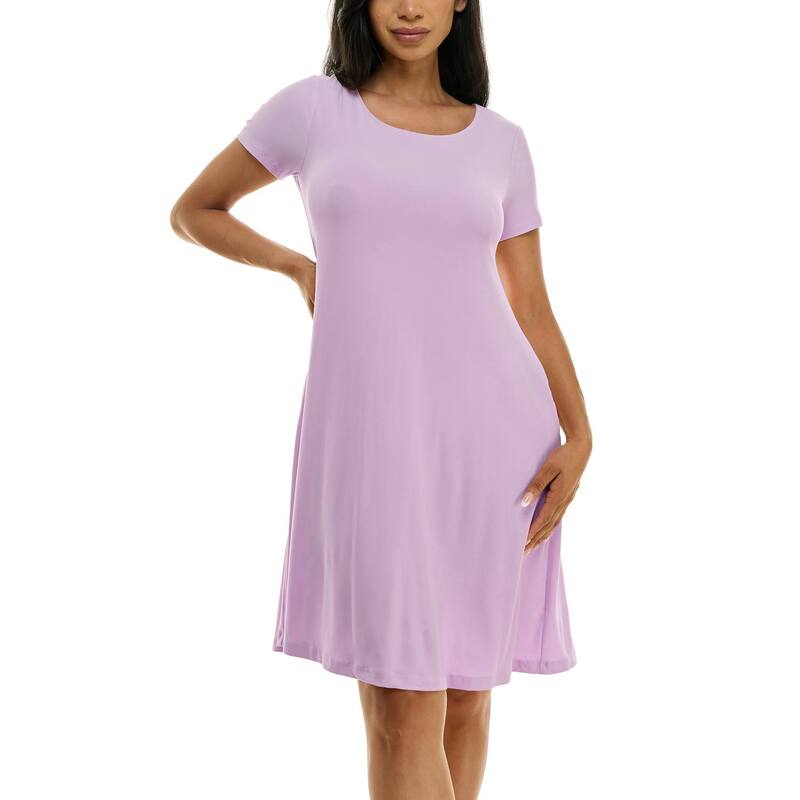 ニナレオナルド レディース トップス ワンピース レース Women's Nina Leonard Lace-Up Back Swing Dress Lavender ラベンダー