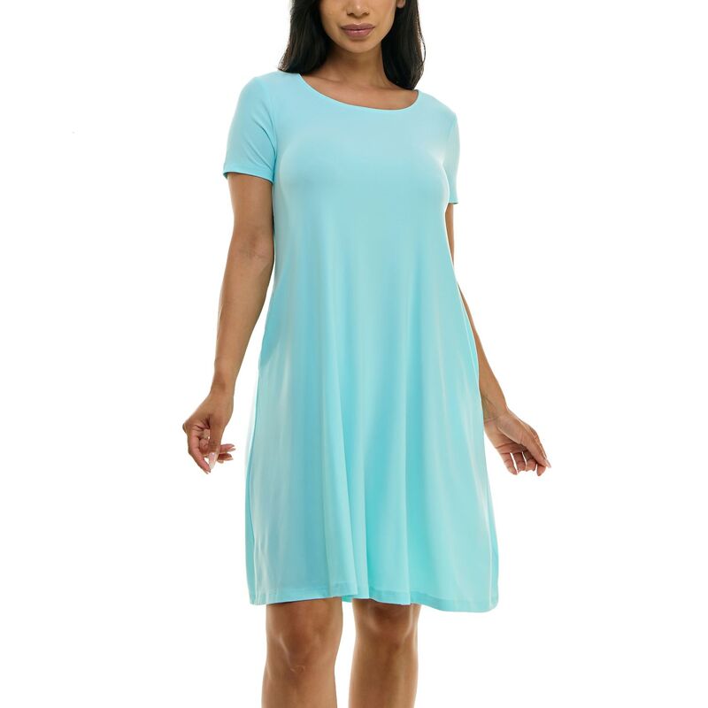 ニナレオナルド レディース トップス ワンピース レース Women's Nina Leonard Lace-Up Back Swing Dress Robins Egg