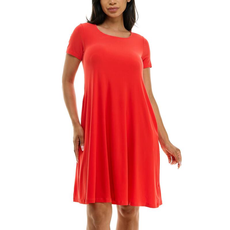 ニナレオナルド レディース トップス ワンピース レース Women's Nina Leonard Lace-Up Back Swing Dressunset