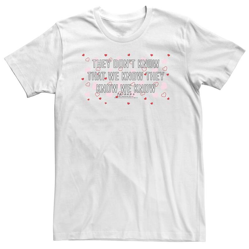 アニメキャラクター レディース トップス Tシャツ トール Licensed Character Big & Tall Friends Valentine's Day They Don't Know That We Know Tee White ホワイト