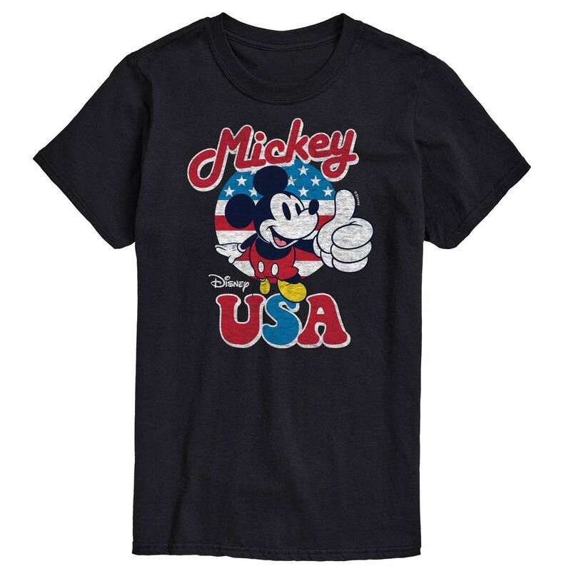 ディズニー レディース トップス Tシャツ トール グラフィック Disney's Mickey Mouse Big & Tall USA Graphic Tee Black ブラック