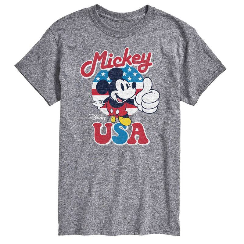 ディズニー レディース トップス Tシャツ トール グラフィック Disney's Mickey Mouse Big & Tall USA Graphic Tee Gray グレー
