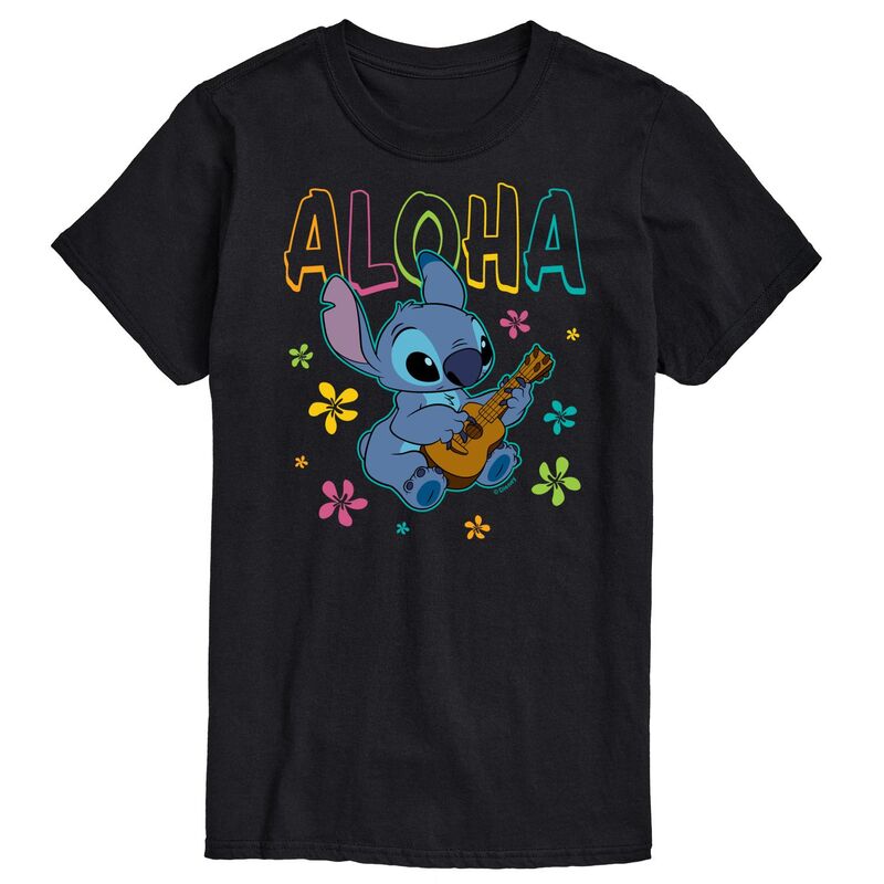 ディズニー レディース トップス Tシャツ トール グラフィック Disney\'s Lilo and Stitch Big & Tall Aloha Stitch Graphic Tee Black ブラック