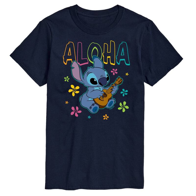 ディズニー レディース トップス Tシャツ トール グラフィック Disney\'s Lilo and Stitch Big & Tall Aloha Stitch Graphic Tee Navy ネイビー