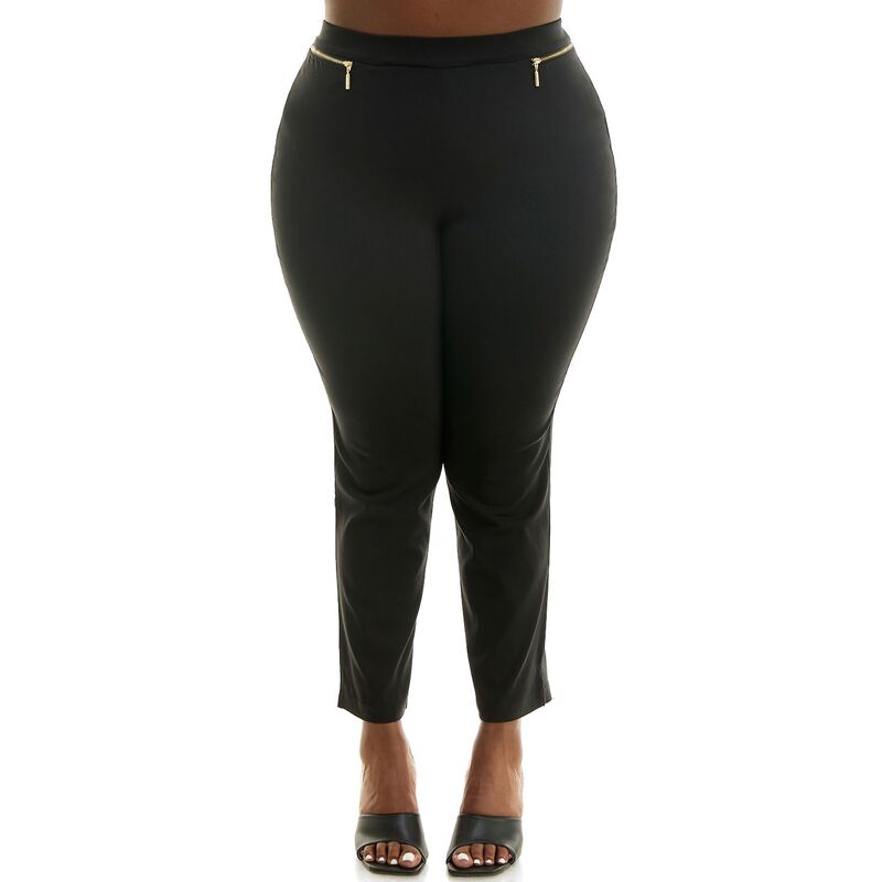 ニナレオナルド レディース ボトムス カジュアルパンツ プラスサイズ アンクル Plusize Nina Leonard Anklength Millennium Pants Black ブラック