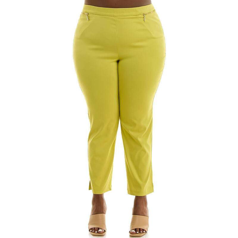 ニナレオナルド レディース ボトムス カジュアルパンツ プラスサイズ アンクル Plusize Nina Leonard Anklength Millennium Pants Chartreuse シャルトリューズ