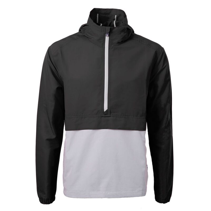 切断機アンドうしろ側 レディース アウター 上衣・上衣 編み物 Cutter \u0026 Buck Charter Eco Knit Recycled Mens Anorak Jacket Black And Polished 黒いこと