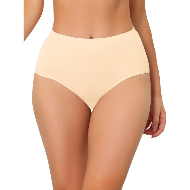 アレグラ ケー レディース アンダー御召しもの ズボン下 ご機嫌酉の方角 ALLEGRA K Underwear for Women High Waist Shaping Tummy Control Panties Breathable Brief Beige ベージュ