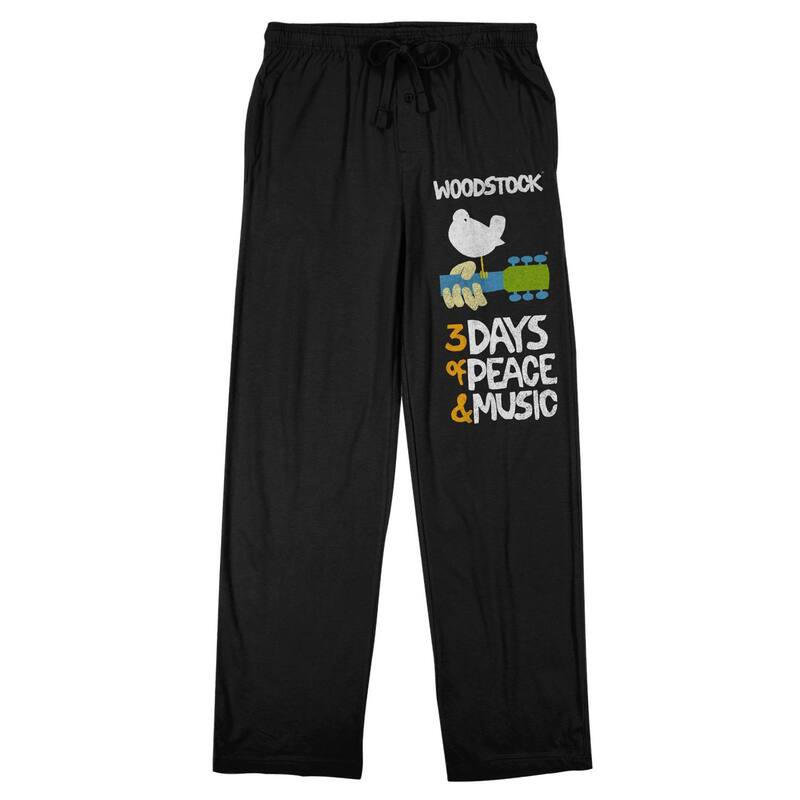 アニメキャラクター レディース アンダーウェア ナイトウェア パンツ Licensed Character Men's Woodstock 3 Days Pajama Pants Black ブラック｜ReVida 店