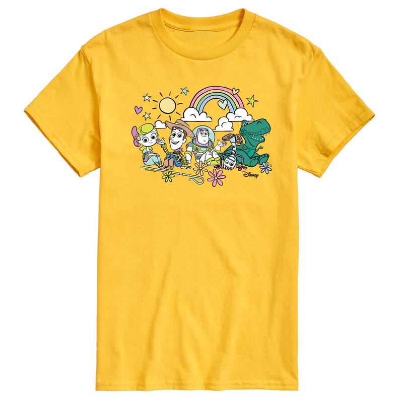 ディズニー ピクサー レディース トップス Tシャツ グラフィック Disney / Pixar's Toy Story 4 Men's Group Sittingraphic Tee Yellow イエロー