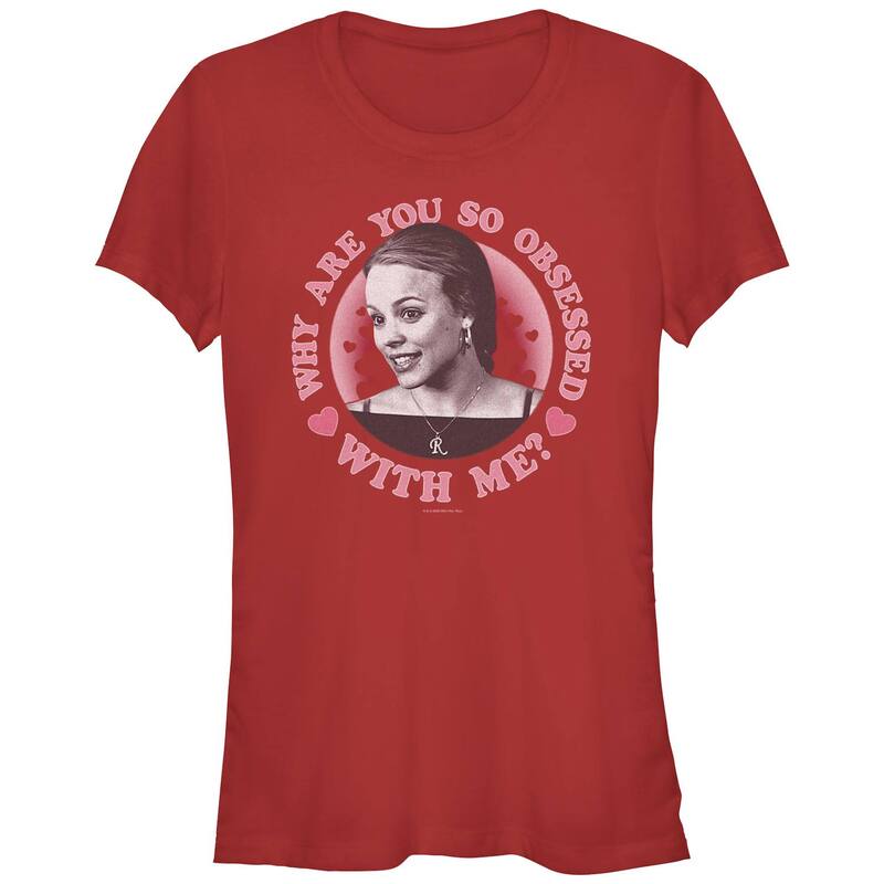 アニメキャラクター レディース トップス Tシャツ グラフィック Licensed Character Juniors' Mean Girls Regina Obsessed With Me Graphic Tee Red レッド