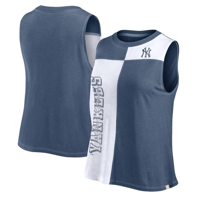 アンブランデッド レディース トップス Tシャツ Unbranded Women's Fanatics Branded Navy/White New York Yankees Color-Block Tank Top Ynk Navy ネイビー｜ReVida 店