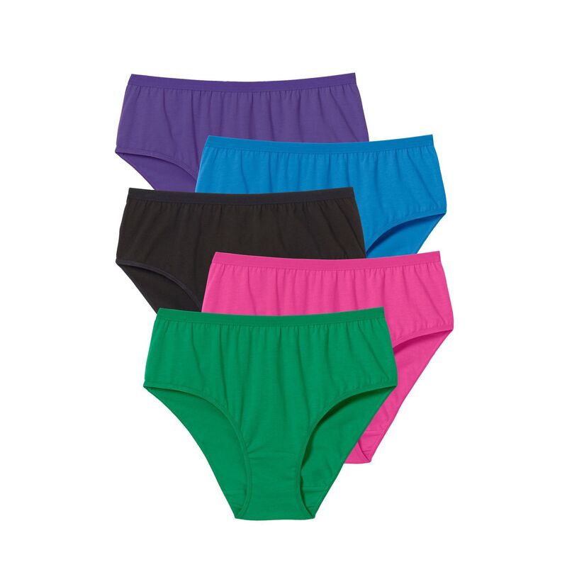 コンフォート チョイス レディース アンダーウェア パンツ プラスサイズ コットン Comfort Choice Plusize Hi-Cut Cotton Brief 5-Pack Bright Pack