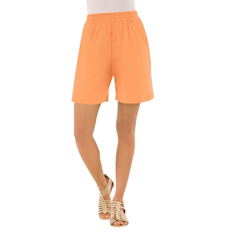 ロアマンズ レディース ボトムス ハーフパンツ・ショーツ プラスサイズ プチ ニット Roaman's Women's Plusize Petite Plusize Soft Knit Pull-On Short Orange Melon オレンジ
