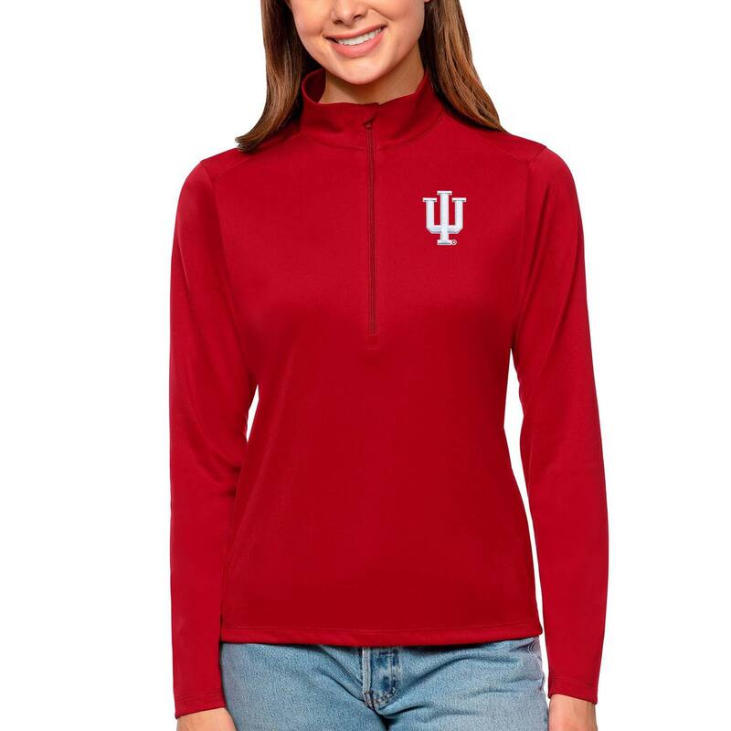 アンティグア レディース トップス プルオーバー Women\u0027s Antigua Red Indiana Hoosiers Tribute Quarter-Zipullover Top Ind Red 赤いこと