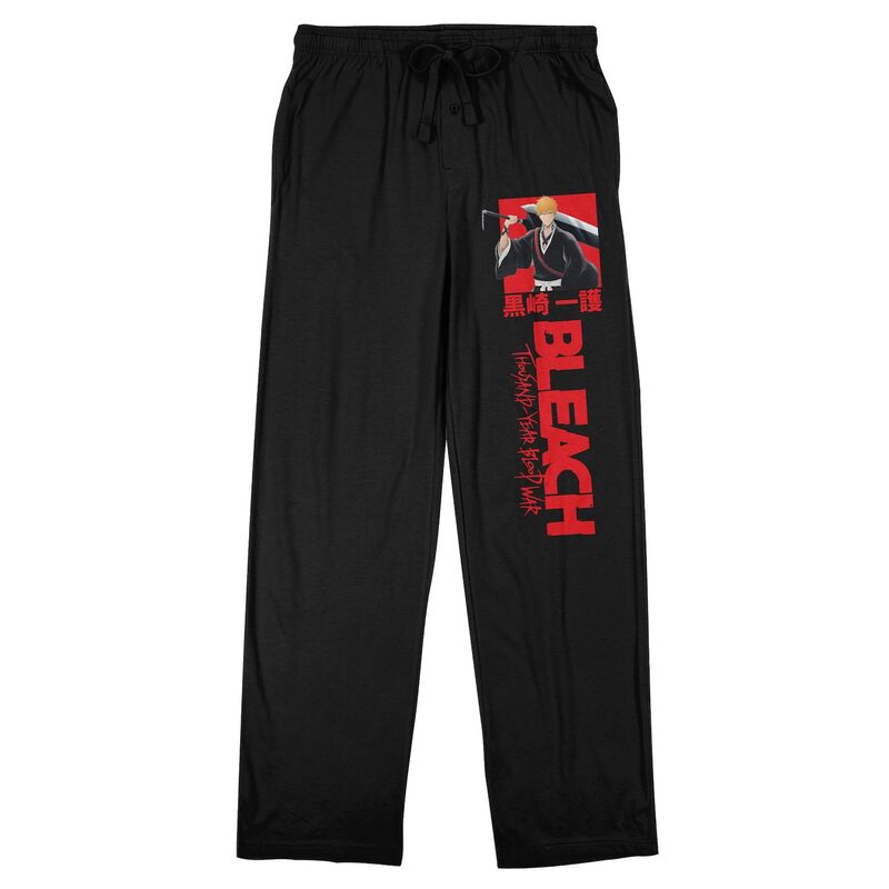アニメキャラクター レディース アンダーウェア ナイトウェア パンツ ロゴ Licensed Character Men's Bleach Thousand-Year Blood War Logo Pajama Pants Black ブラック｜ReVida 店