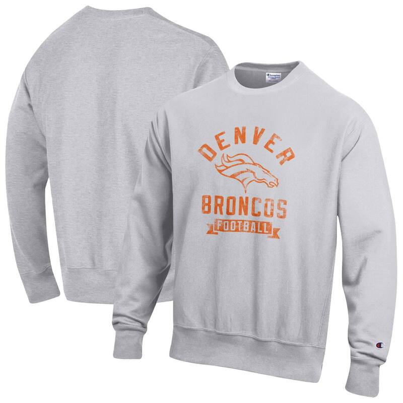 はやりっ児 レディース トップス プルオーバー 汗水 フリース Men\u0027s Champion Heather Gray Denver Broncos Reverse Weave Fleece Pullover Sweatshirt Den Grey 薄墨色