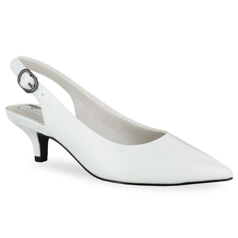 イージーストリート レディース シューズ パンプス ヒール Easy Street Faye Women'slingback Heels White ホワイト|ReVida 店