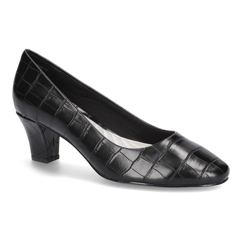 イージーストリート レディース シューズ パンプス ヒール Ballari by Easy Street Women's Block Heel Pumps Black Croco ブラック