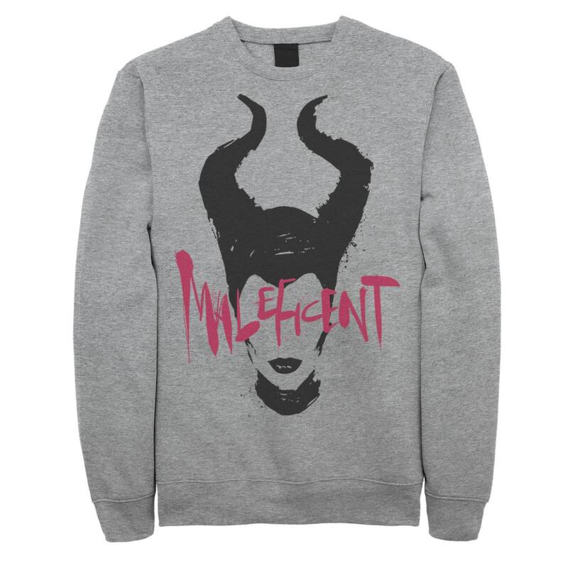 ウォルトディズニー レディース トップス プルオーバー フリース Men\u0027s Disney\u0027s Live Action Maleficent Paint Droportrait Fleece Athletic Heather ギョリュウモドキ
