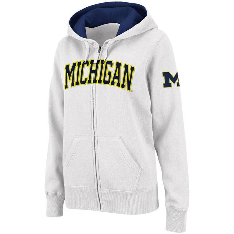 コロシアム レディース トップス Tシャツ パーカー Colosseum Women'stadium Athletic White Michigan Wolverines Arched Name Full-Zip Hoodie Mic White ホワイト｜ReVida 店