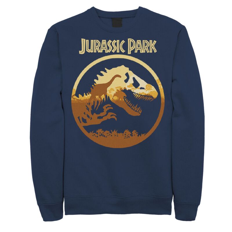 アニメ文字記号 レディース トップス プルオーバー 汗水 Licensed Character Men\u0027s Jurassic Park T-Rex Skeleton Sunset Sweatshirt Navy 米国海軍