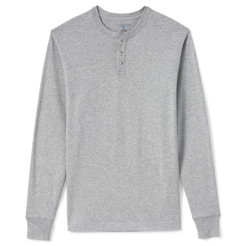 ランズエンド レディース トップス Tシャツ トール Big & Tallands' End Super-T Henley Gray Heather グレー｜ReVida 店