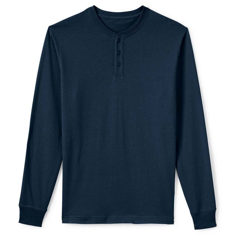 ランズエンド レディース トップス Tシャツ トール Big & Tallands' End Super-T Henley Radiant Navy ネイビー|ReVida 店