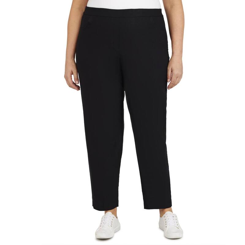 アルフレッド ダナー レディース ボトムス 心地好いズボン下 つけ加える大きさ アンクル Plusize Short Alfredunner Allure Pull On Ankle Pants Black 黒いこと