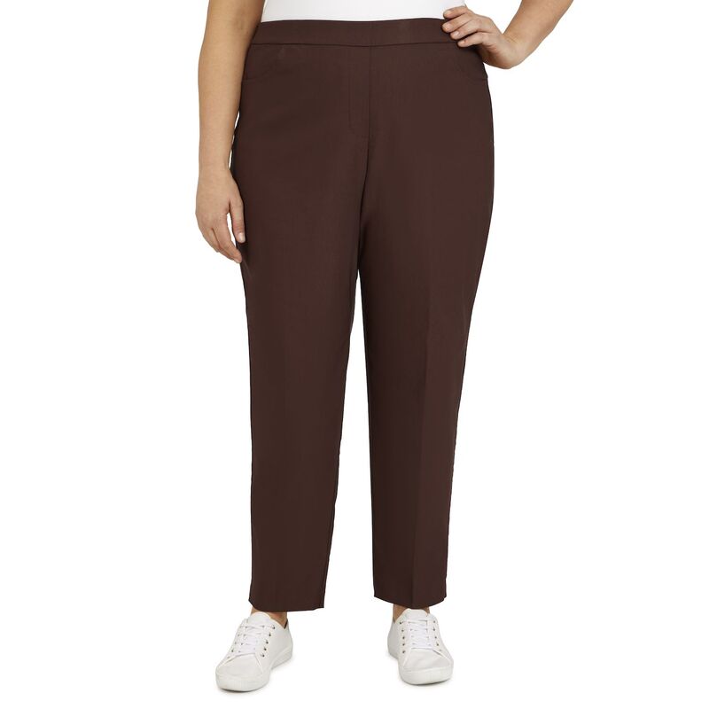 アルフレッド ダナー レディース ボトムス 心地好いズボン下 つけ加える大きさ アンクル Plusize Short Alfredunner Allure Pull On Ankle Pants Brown 赤銅色