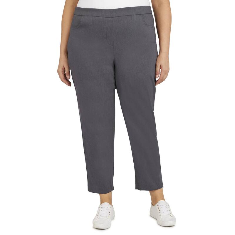 アルフレッド ダナー レディース ボトムス 心地好いズボン下 つけ加える大きさ アンクル Plusize Short Alfredunner Allure Pull On Ankle Pants Grey 薄墨色