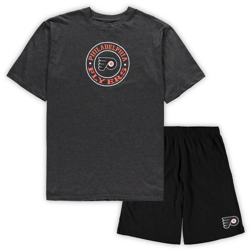アンブランデッド レディース アンダーウェア ナイトウェア トール Tシャツ ショートパンツ Unbranded Men's Conceptsport Black/Heathered Charcoal Philadelphia Flyers Big & Tall T-Shirt & Shortsleep Set Fly Black ブラック
