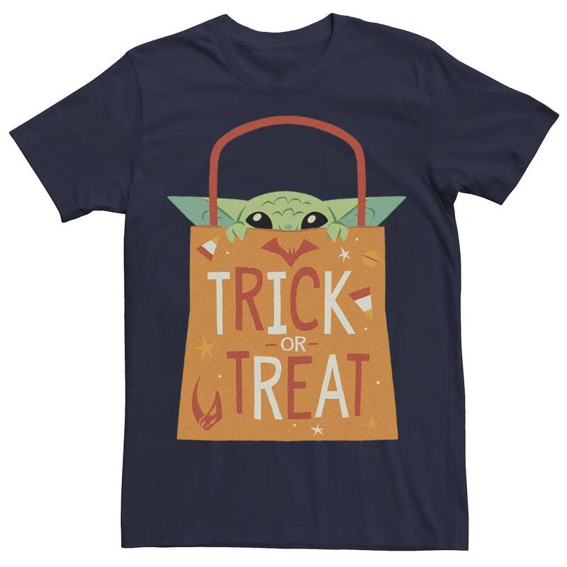 アニメキャラクター レディース トップス Tシャツ Licensed Character Men'star Wars Grogu Trick Or Treat Bag Tee Navy ネイビー