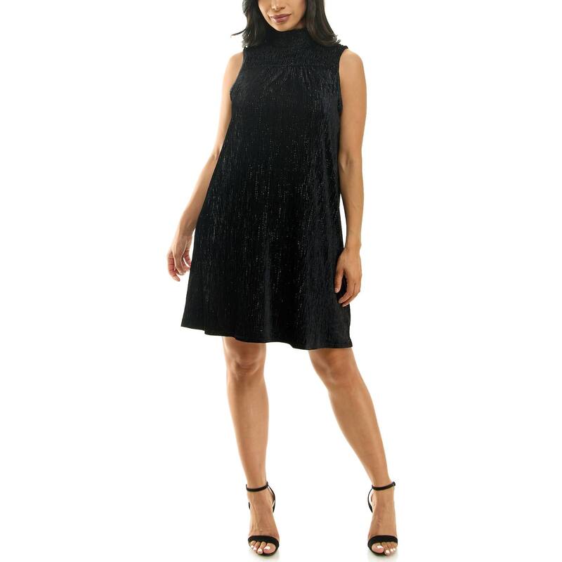ニナレオナルド レディース トップス ワンピース シャーリング Women's Nina Leonard Smocked Shift Dress Black ブラック