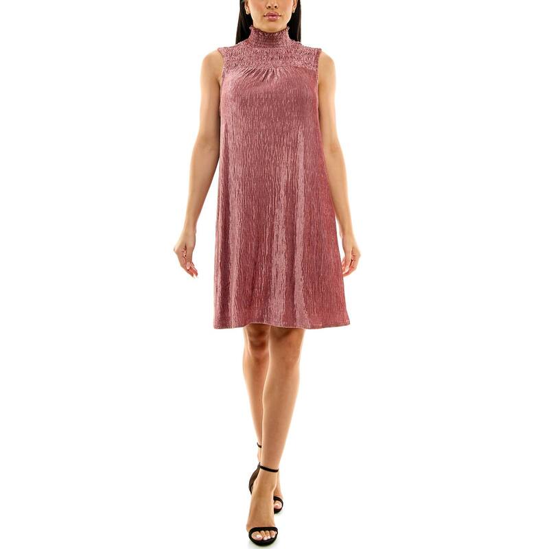 ニナレオナルド レディース トップス ワンピース シャーリング Women's Nina Leonard Smocked Shift Dress Mauve Mist
