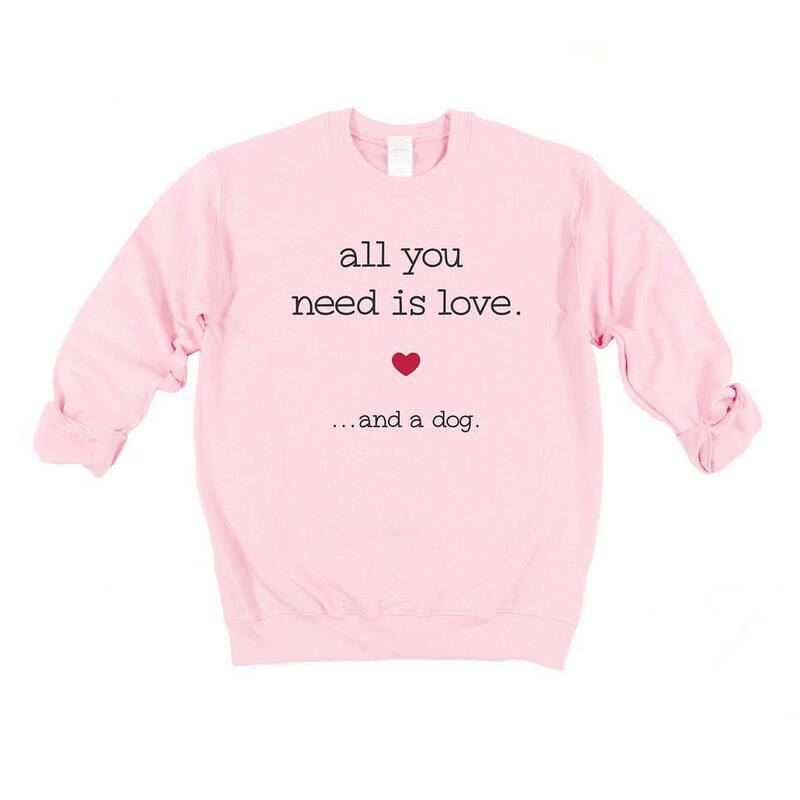 Simply Sage Market レディース トップス Tシャツ スウェット Simply Sage Market All You Need Is Love And A Dog Sweatshirt Light Pink ピンク 10,786円