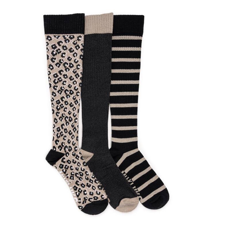 ムクルクス レディース アンダーお召しもの ソックス Women\u0027s MUK LUKS 3-Pack Compression Knee-High Socks Black 黒いこと