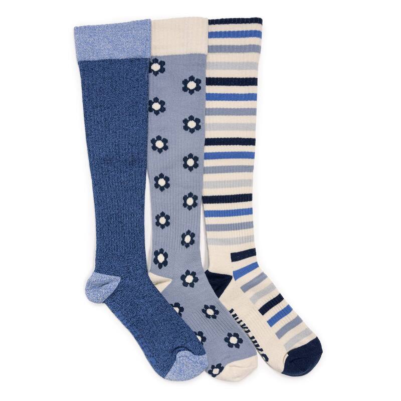 ムクルクス レディース アンダーお召しもの ソックス Women\u0027s MUK LUKS 3-Pack Compression Knee-High Socks Blue 青色