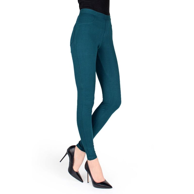 メモイ レディース ボトムス 心地好いズボン下 綿織物 レギンス MeMoi Pants-style Cotton Blend Leggings Reflecting Pond