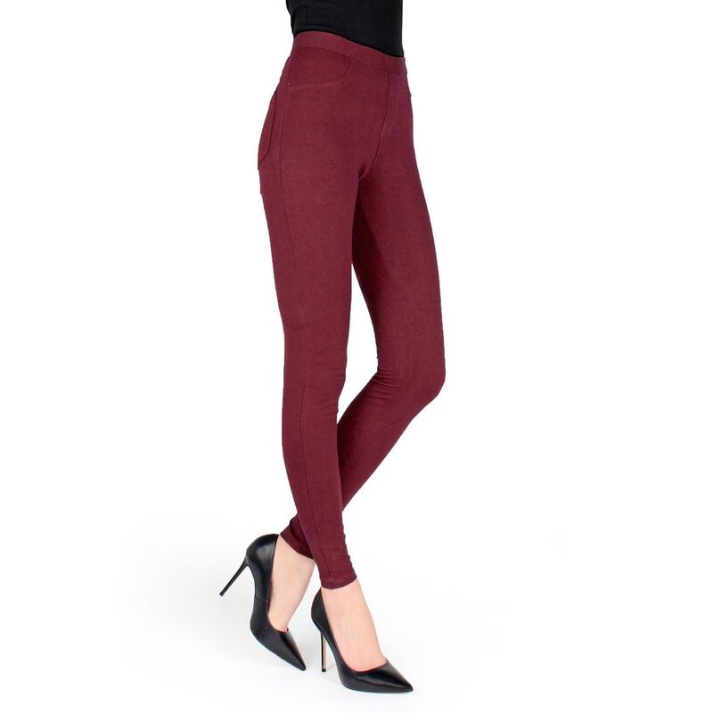メモイ レディース ボトムス 心地好いズボン下 綿織物 レギンス MeMoi Pants-style Cotton Blend Leggings Tawny Port