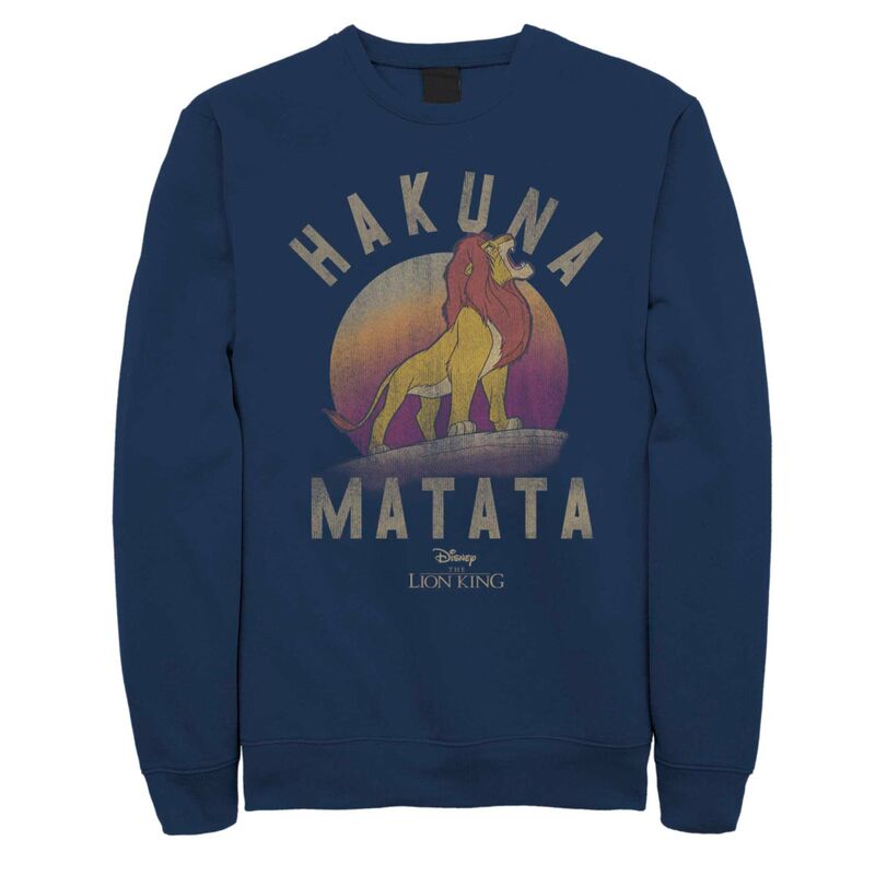 ウォルトディズニー レディース トップス プルオーバー フリース グラフィック Disney\u0027s The Lion King Simba Men\u0027s Hakuna Matata Roar Graphic Fleece Navy 米国海軍