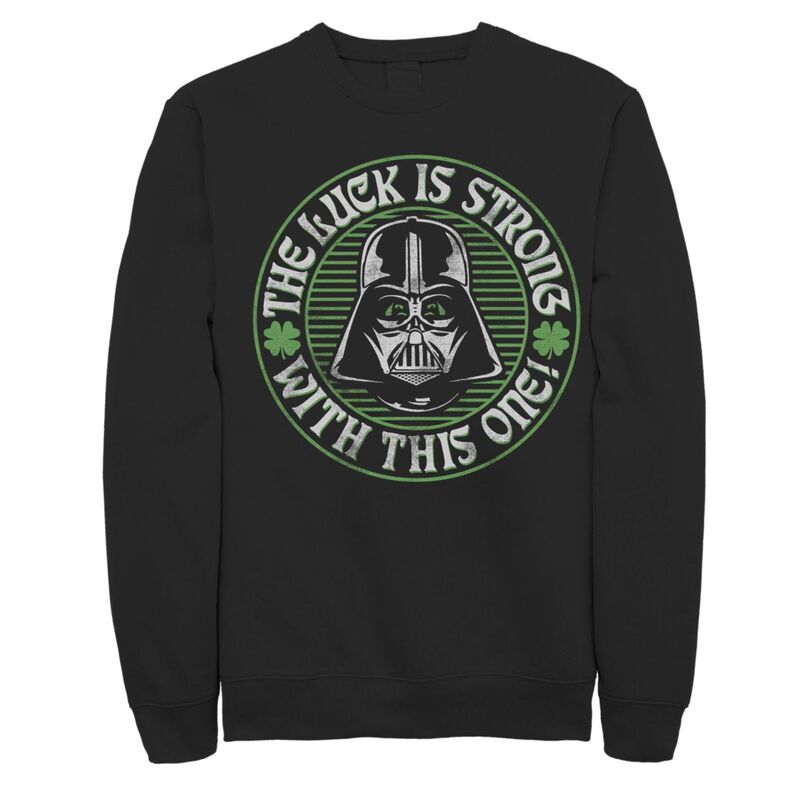 アニメキャラクター レディース トップス Tシャツ フリース Licensed Character Men'star Wars Darth Vader The Luck Istrong Withis One Fleece Black ブラック