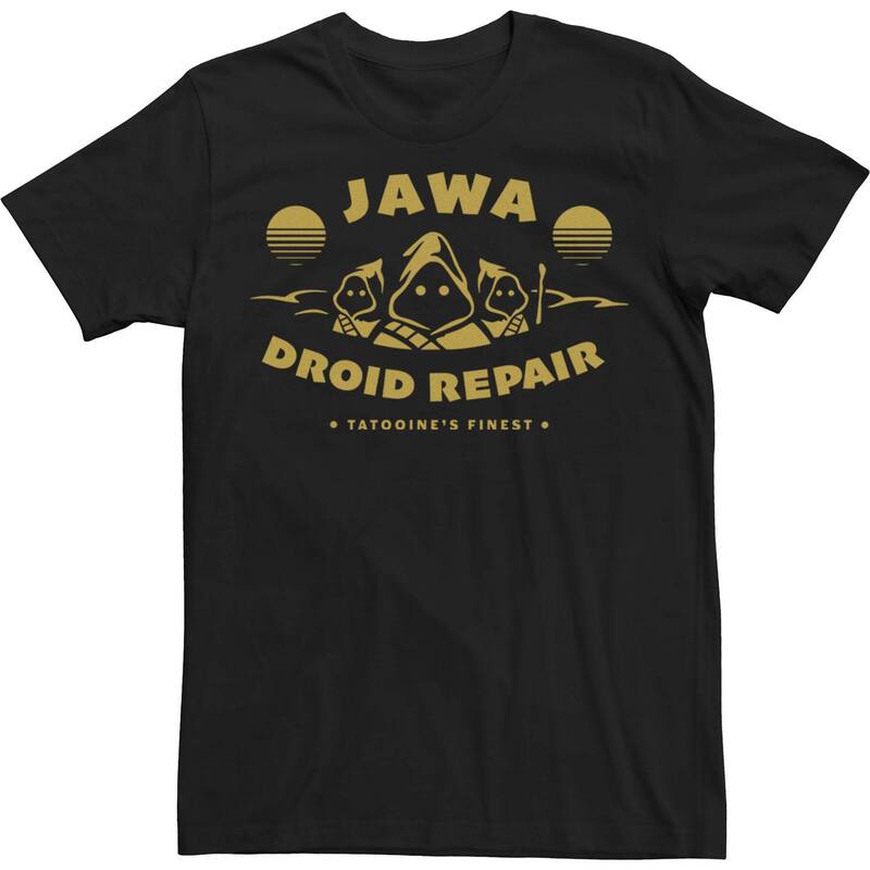 アニメキャラクター レディース トップス Tシャツ トール Licensed Character Big & Tall Star Wars Jawa Repair Humor Tee Black ブラック