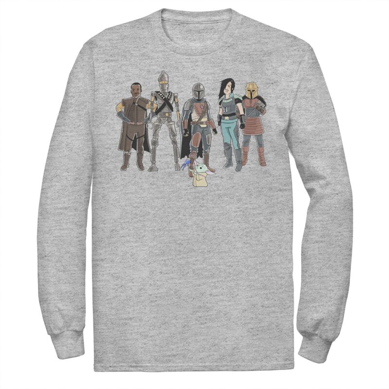 アニメキャラクター レディース トップス Tシャツ グラフィック Licensed Character Men'star Wars The Mandalorianimated Character Graphic Tee Athletic Heather ヘザー
