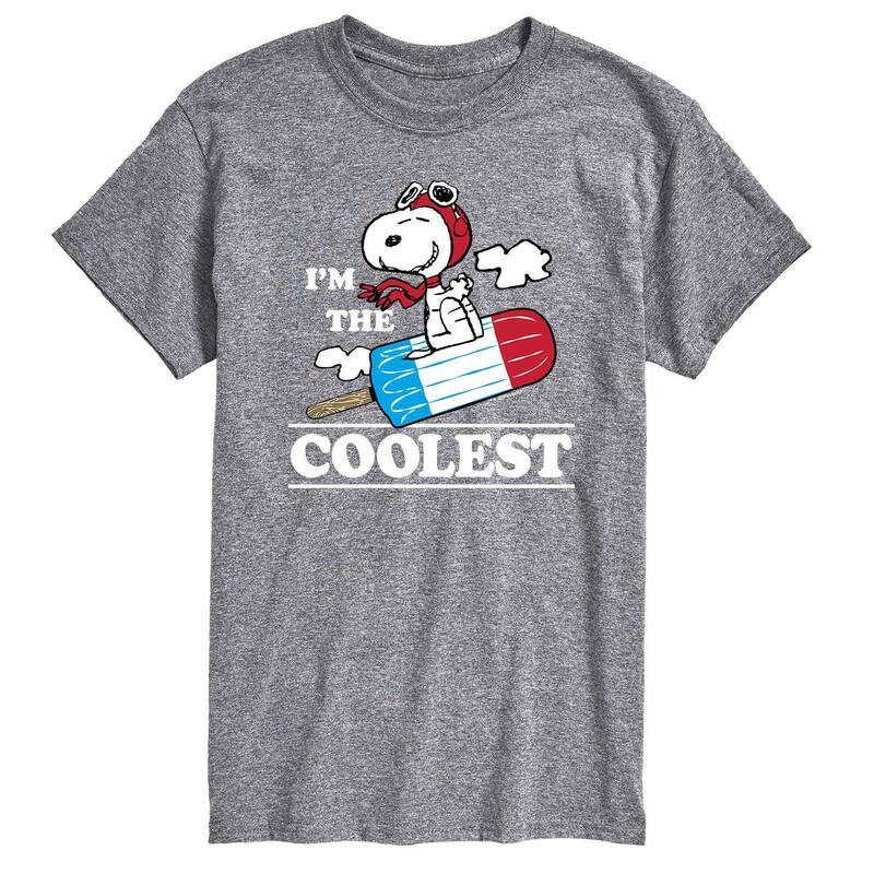 アニメキャラクター レディース トップス Tシャツ Licensed Character Men's Peanuts Im The Coolestee Gray グレー