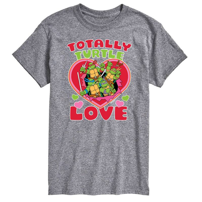 アニメキャラクター レディース トップス Tシャツ トール Licensed Character Men's TMNTotally Turtle Love Tee Gray グレー