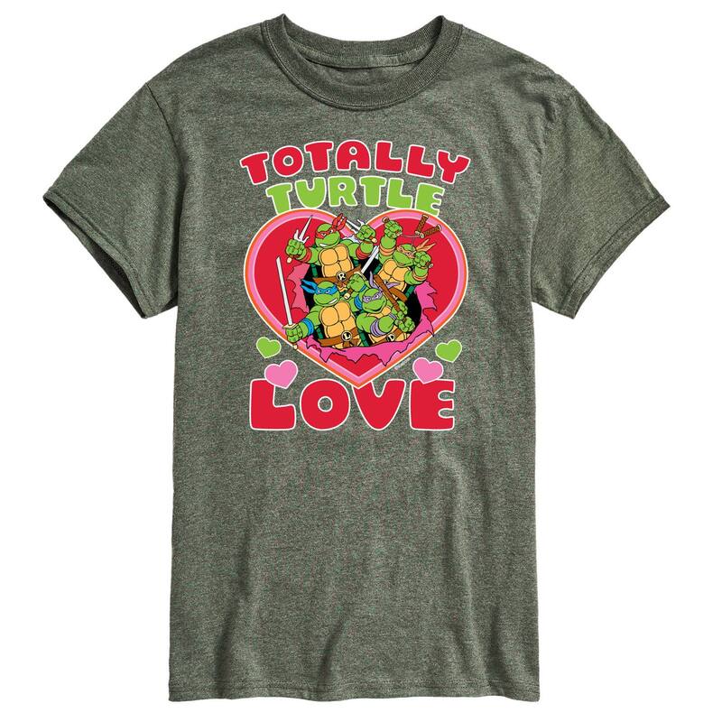 アニメキャラクター レディース トップス Tシャツ トール Licensed Character Men's TMNTotally Turtle Love Tee Green グリーン