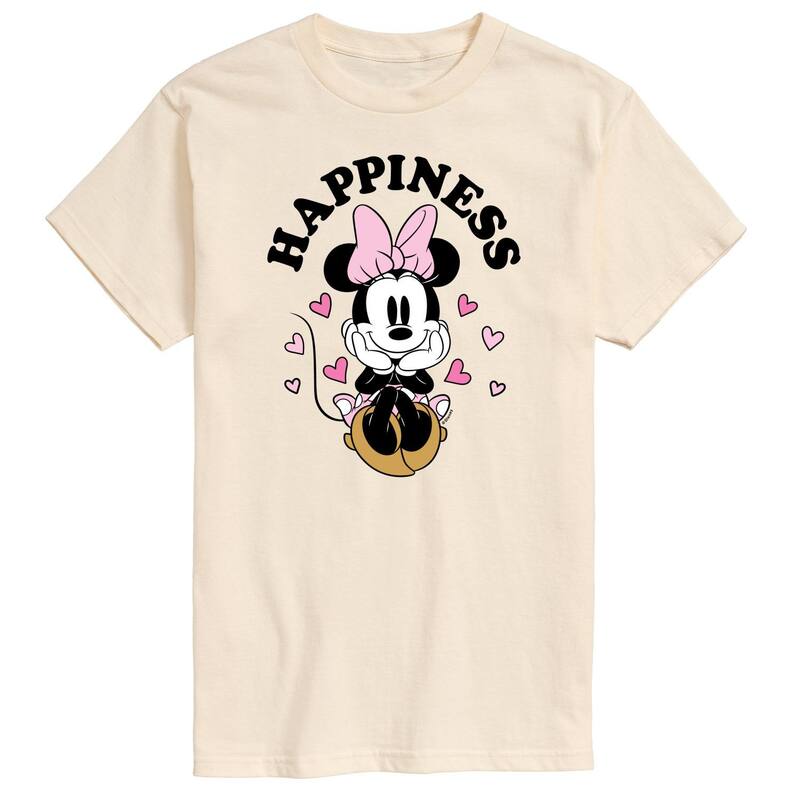 ディズニー レディース トップス Tシャツ グラフィック Disney's Minnie Mouse Happiness Men's Graphic Tee Beige ベージュ
