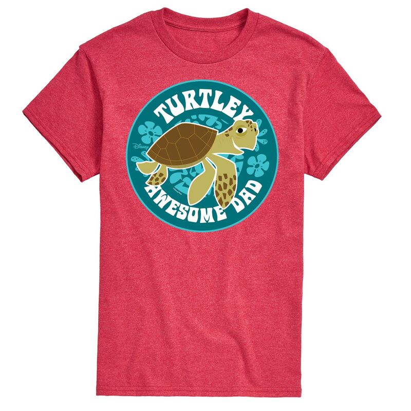 ディズニー レディース トップス Tシャツ グラフィック Disney/Pixar Finding Nemo Men's Turtley Awesome Dad Graphic Tee Red レッド
