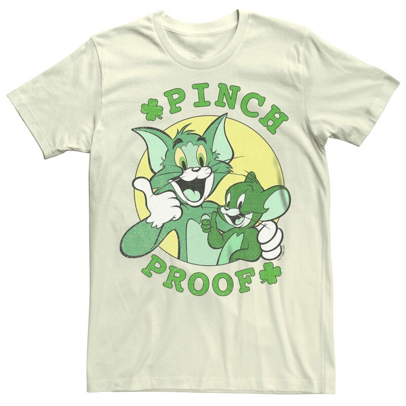 アニメキャラクター レディース トップス Tシャツ Licensed Character Men's Tom And Jerry Pinch Proof St. Patrick's Day Tee Natural